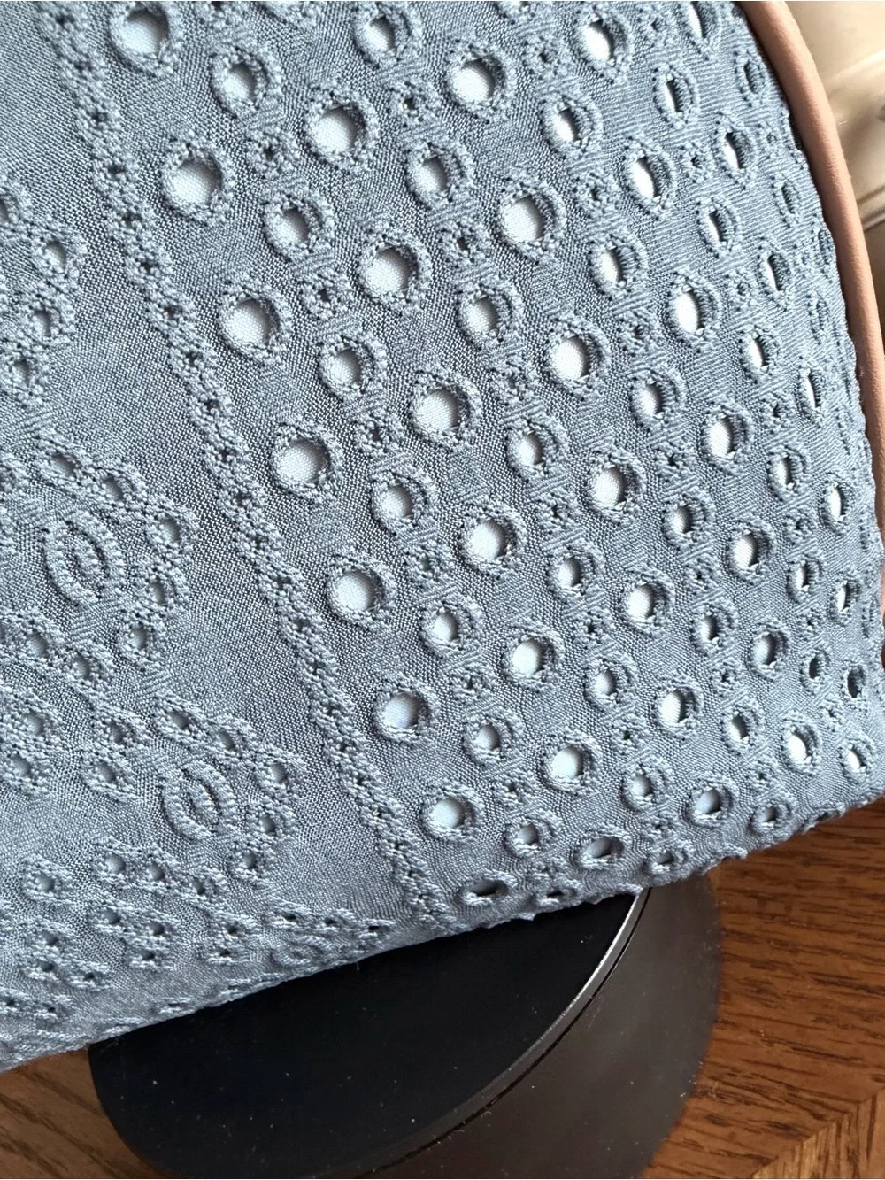 Ulta NWT Large Zippered Cosmetic Makeup Bag BLUE Eyelet 10.5